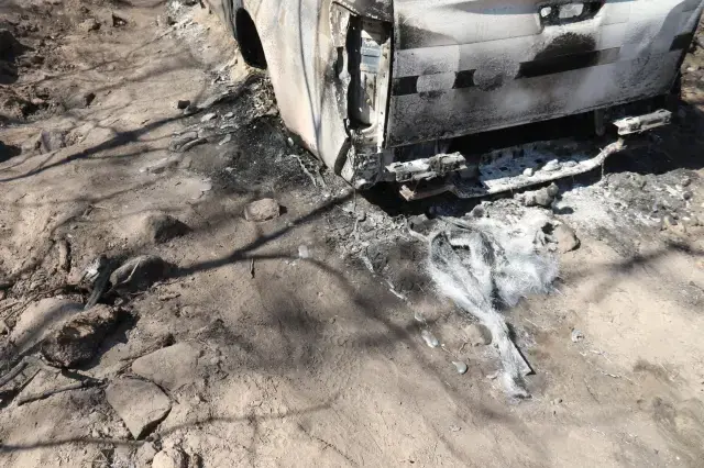 10 orman işçisinin şehit olduğu alan! Araçlar küle dönmüş, yerde sürükleme izleri