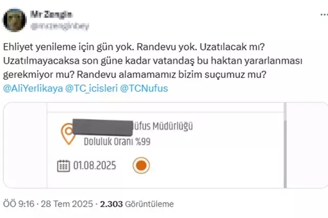 Ehliyet yenileme harcı cep yakacak! Büyük zam öncesi nüfus müdürlüğünde kuyruklar oluştu