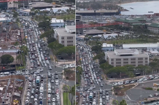 Tsunami uyarısının ardından Hawaii'de trafik kilitlendi
