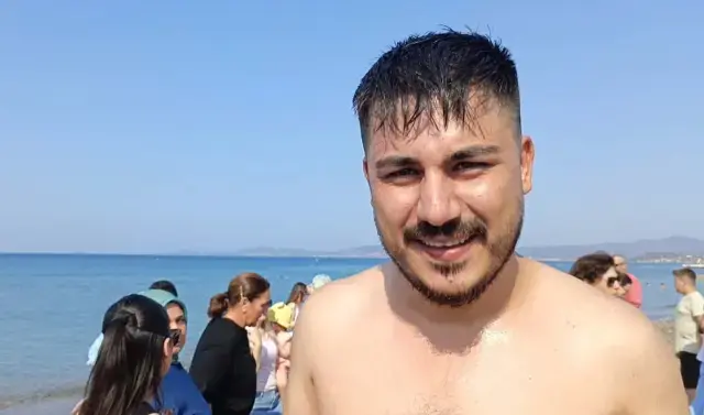 Davul zurnayla plaja gelip damadı denize attılar