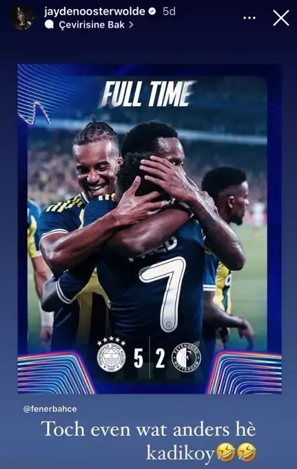 Oosterwolde maç biter bitmez telefona sarıldı! Feyenoord'a olay gönderme