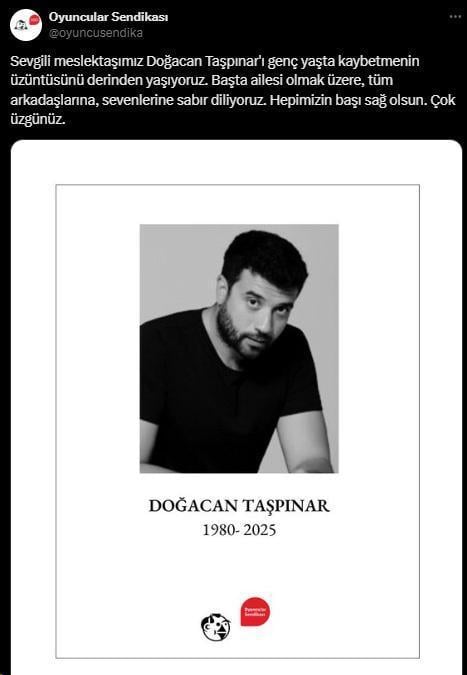 Tiyatro oyuncusu Doğacan Taşpınar genç yaşta hayatını kaybetti