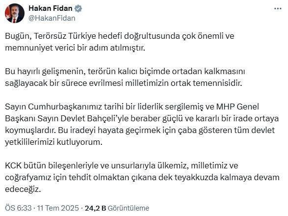Bakan Fidan'dan dikkat çeken açıklama! Terör örgütüne bir uyarısı var