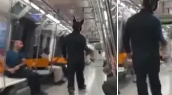 Üstünde tavşan kostümü, elinde oyuncak tüfekle metroya binen şahıs gözaltına alındı