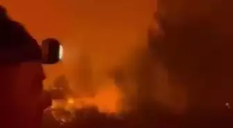 Orman Yangınında Müdahale Eren Ekipler Alevlerin Arasında Kaldı