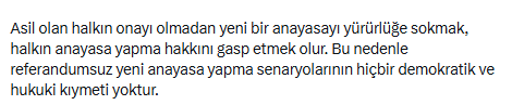 Cumhurbaşkanı Erdoğan'ın başdanışmanından yeni anayasa için referandum sinyali
