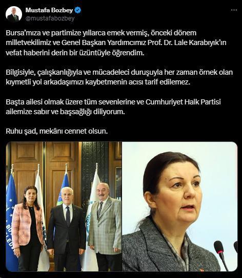 Eski CHP'li milletvekili Lale Karabıyık hayatını kaybetti