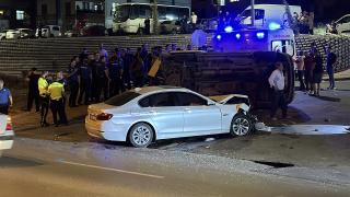 Kayseri’de otomobille çarpışan minibüs devrildi: 9 yaralı