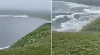 8.8’lik depremin ardından oluşan tsunami böyle görüntülendi