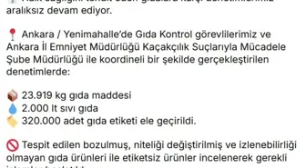 Bakanlık, Halk Sağlığını Tehdit Eden 23 Ton Gıda Maddesi Ele Geçirdi