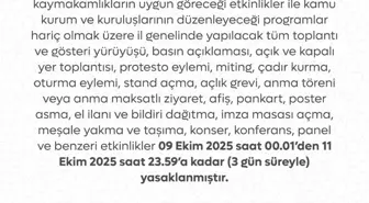 Tokat’ta Gösteri ve Eylemler 3 Gün Süreyle Yasaklandı